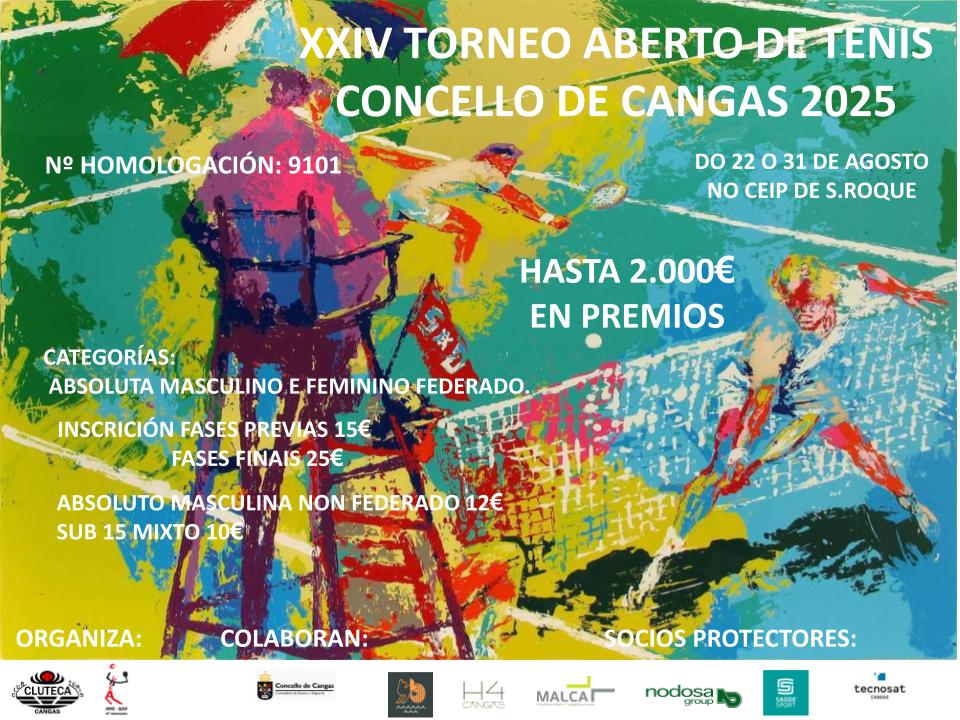 cartel XXIV ABERTO DE TENIS CONCELLO DE CANGAS
