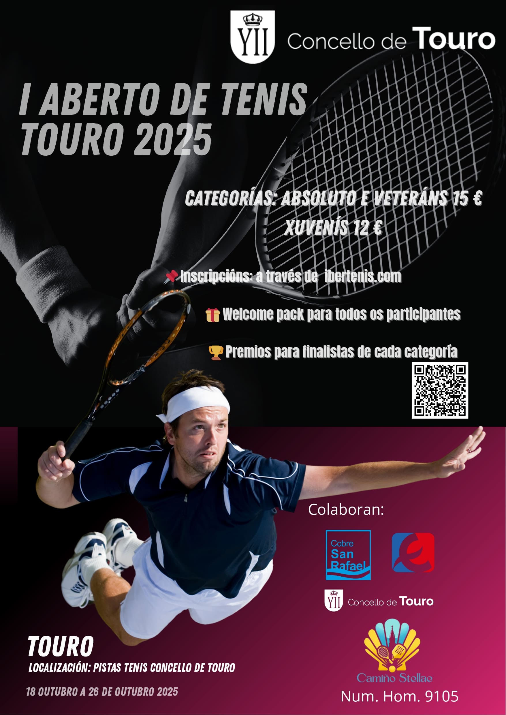 cartel I Aberto de Tenis Concello de Touro 2025