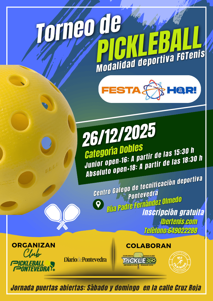 cartel I TORNEO DE PICKLEBALL HQR