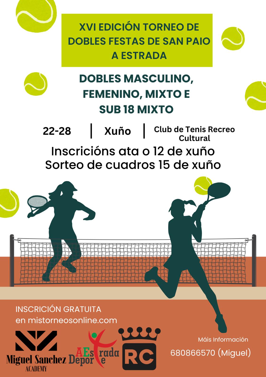 cartel XVI Edición Torneo de Dobles Festas de San Paio A Estrada