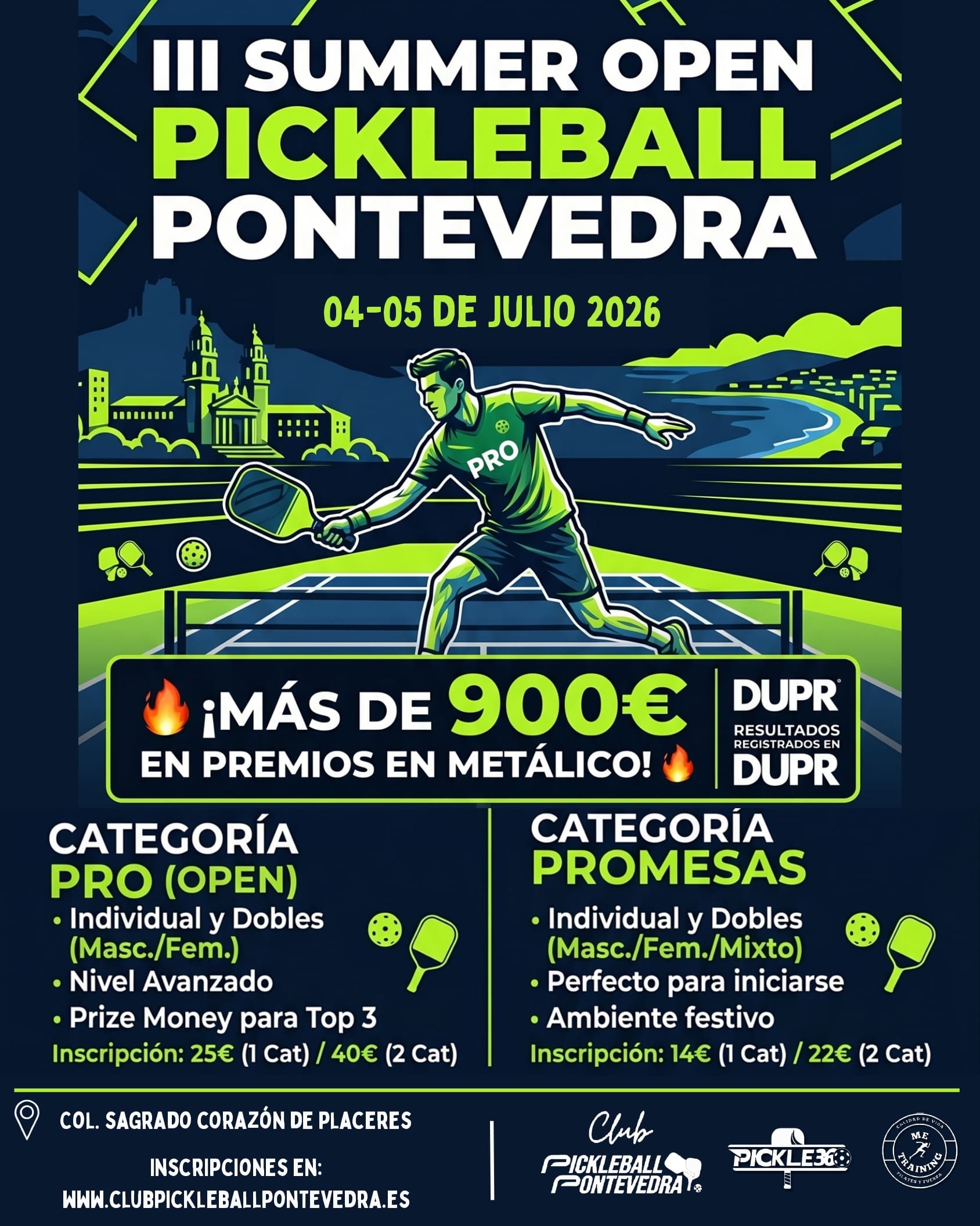 cartel III SUMMER OPEN PICKLEBALL PONTEVEDRA