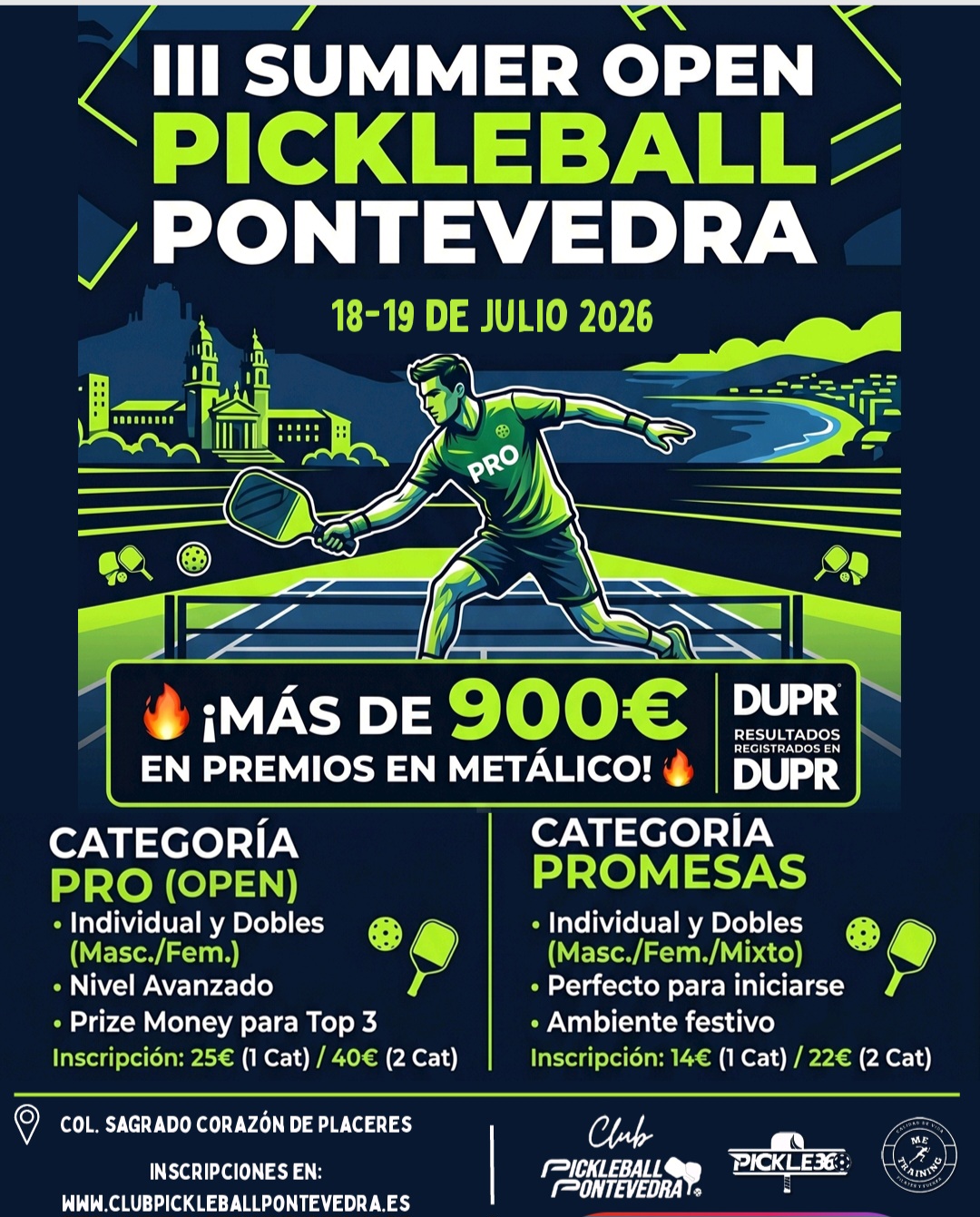 cartel III SUMMER OPEN PICKLEBALL PONTEVEDRA