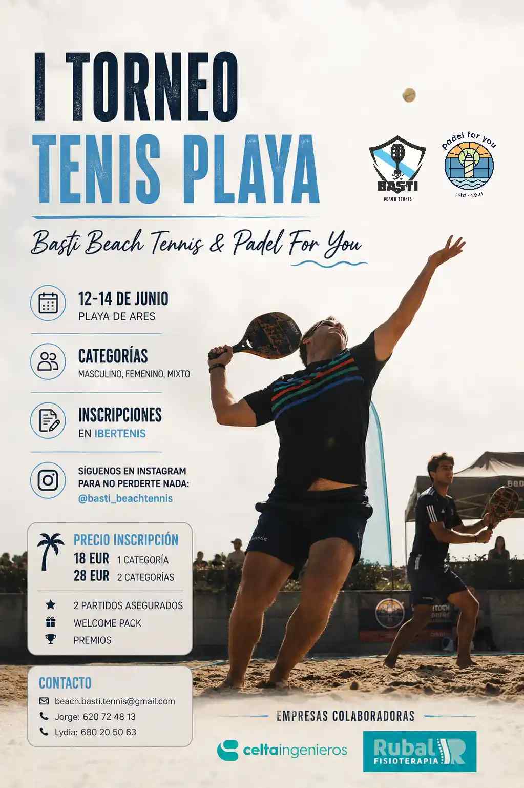 cartel I Torneo Tenis Playa Basti Beach Tennis