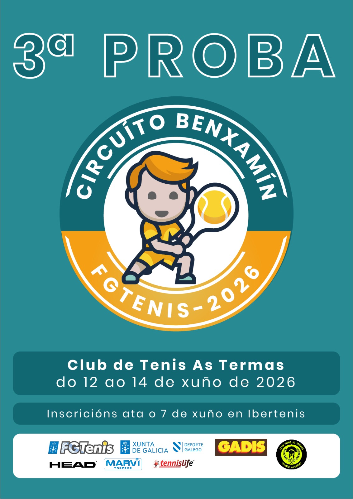 cartel Torneo Benjamín FGTenis - 3ª proba