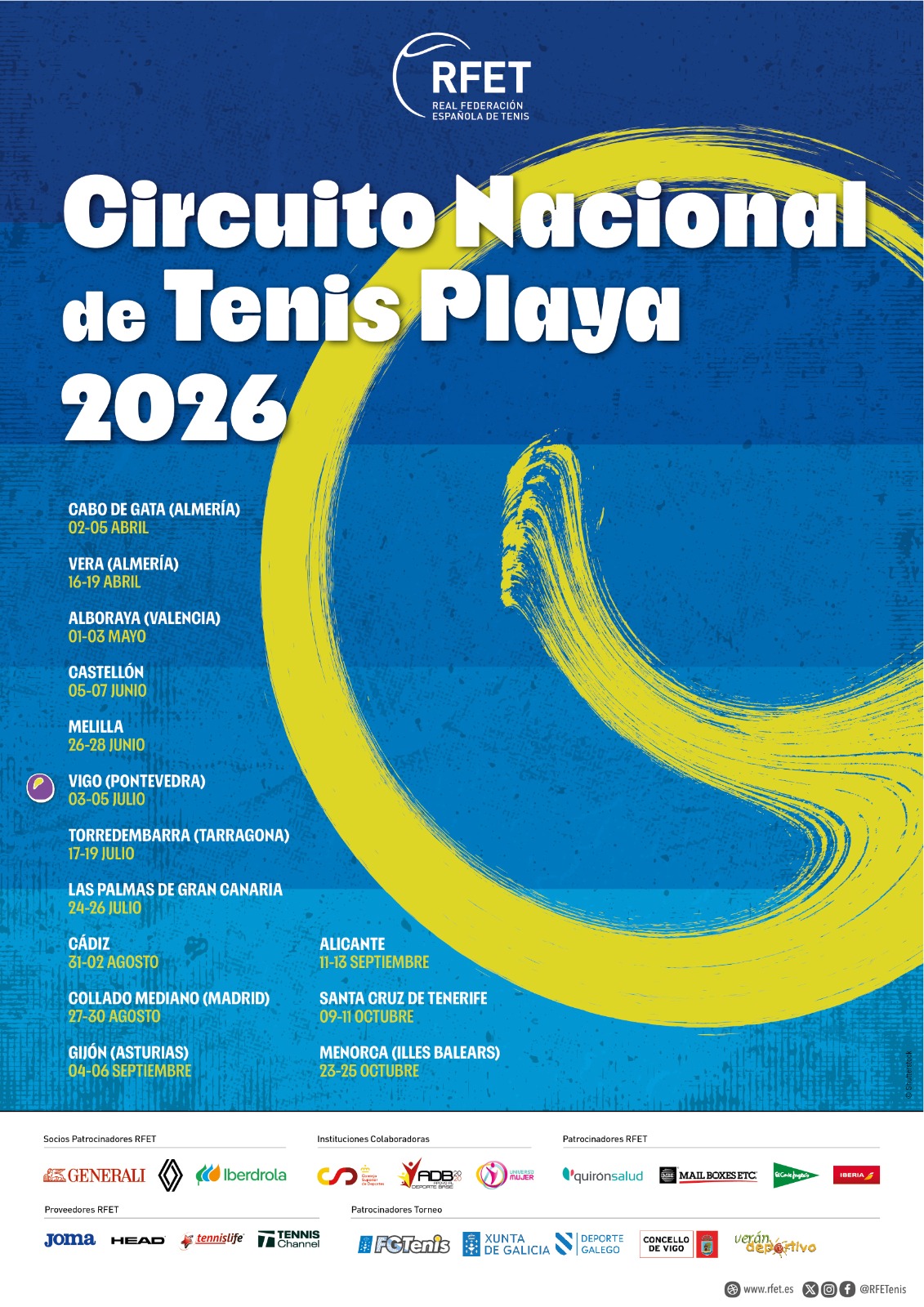 cartel Circuito Nacional de Tenis Playa. Samil Vigo