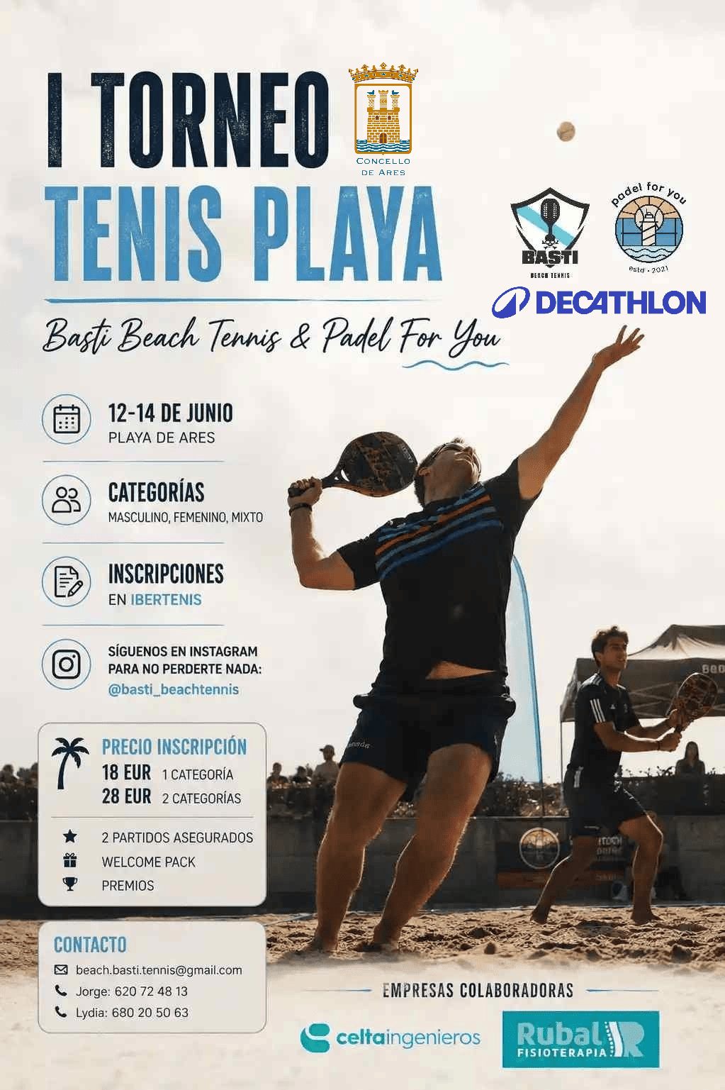 cartel I Torneo Tenis Playa Basti Beach Tennis