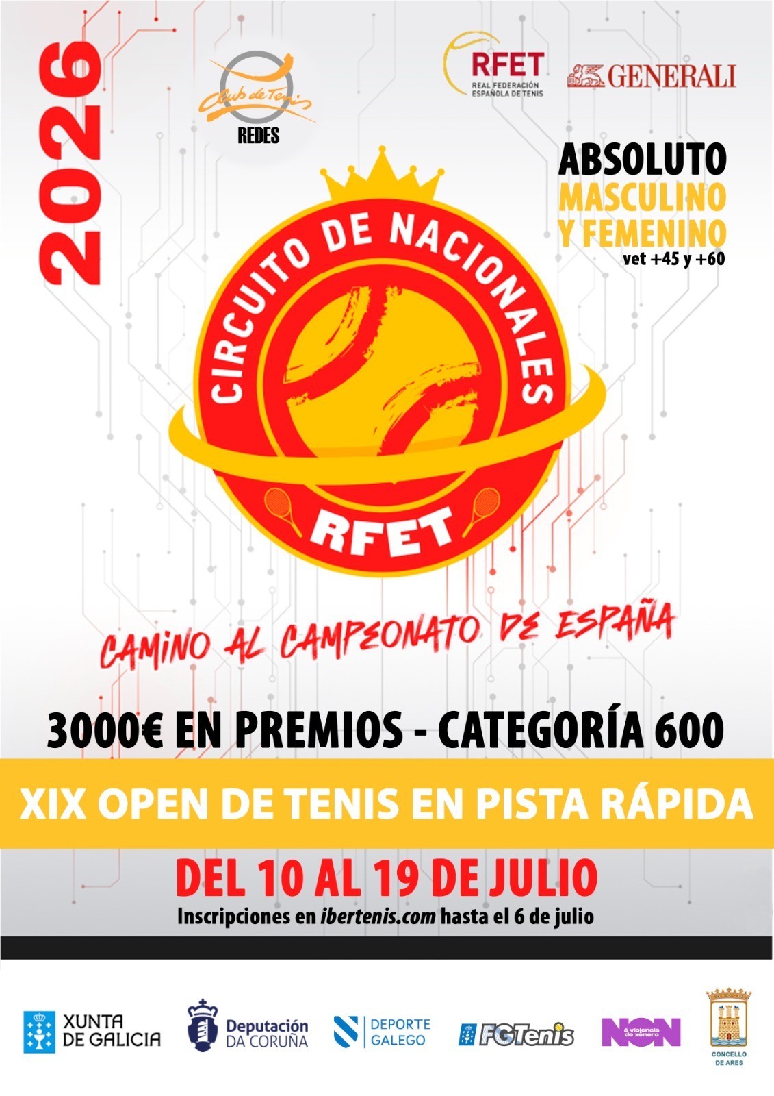 cartel XIX OPEN DE TENIS EN PISTA RÁPIDA - CIRCUITO DE NACIONALES