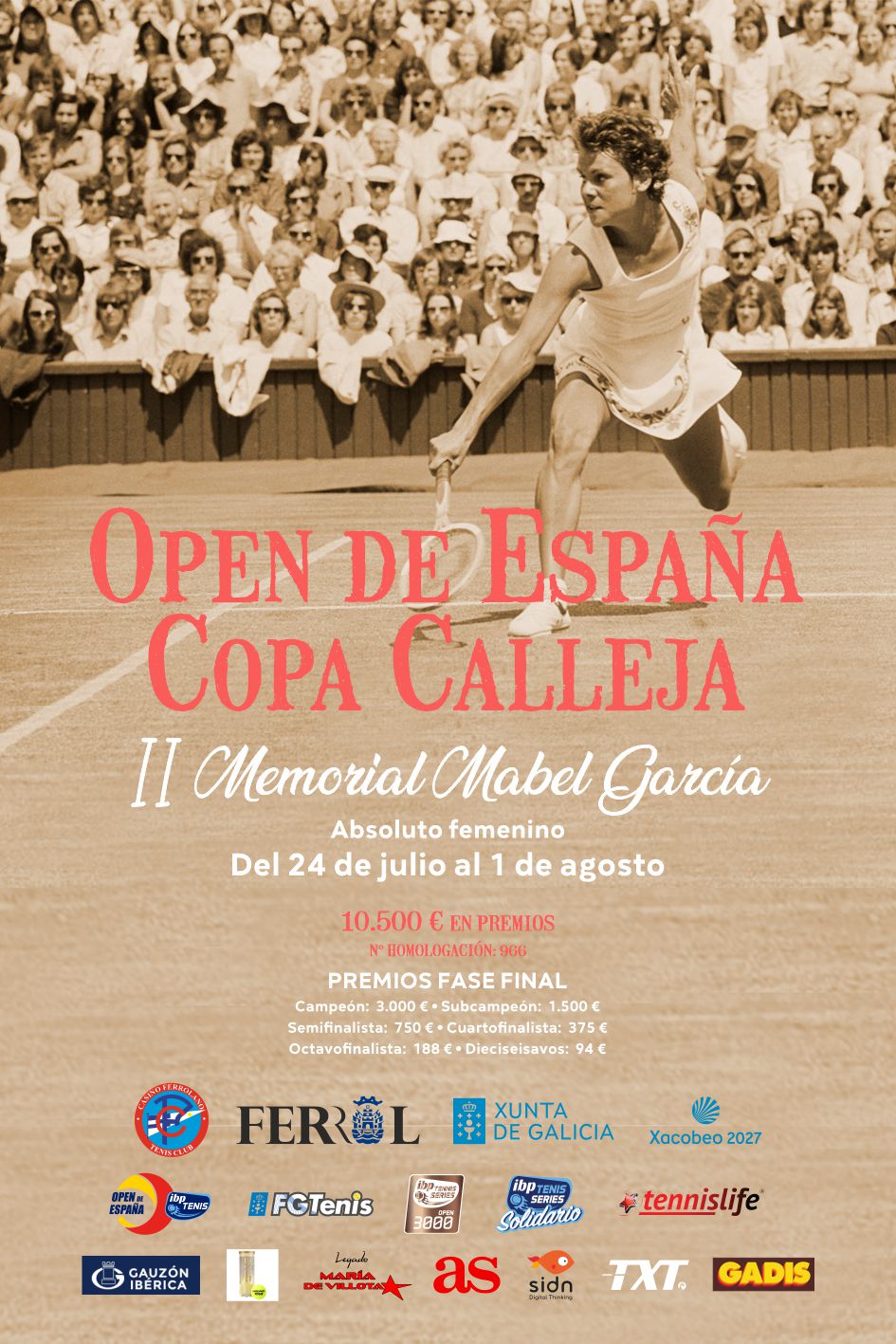 cartel OPEN DE ESPAÑA COPA CALLEJA FEMENINO II MEMORIAL MABEL GARCIA