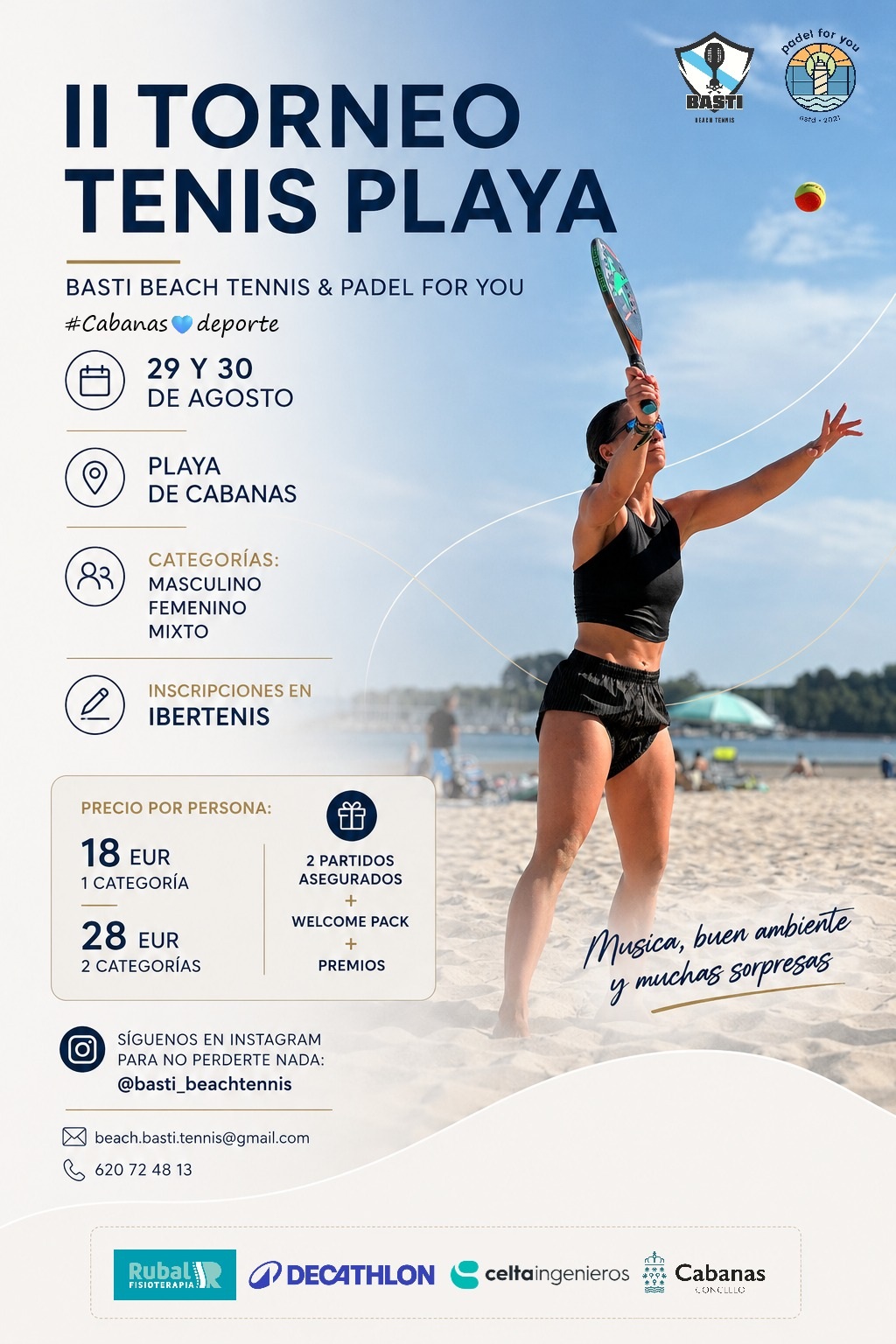 cartel II Torneo Tenis Playa Basti Beach Tennis