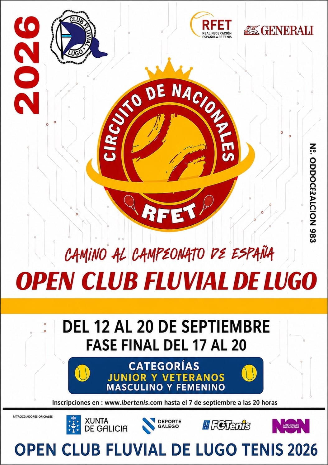 cartel TORNEO NACIONAL  JUNIOR Y VETERANOS CLUB FLUVIAL DE LUGO